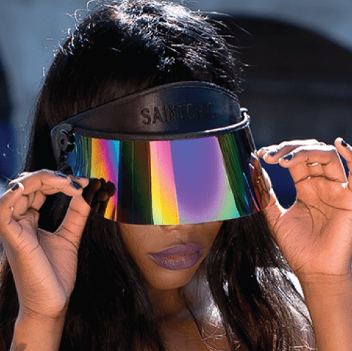 BLACK PAPARAZZI VISOR® 2.0 – Original Rainbow Lens UV Sun Shield with UPF 50+-Hats-SAINT CHIC Main image