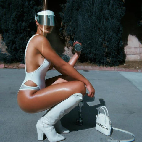 SAINT CHIC Hats CHROME ANTI Paparazzi Visor™ Sun Hat